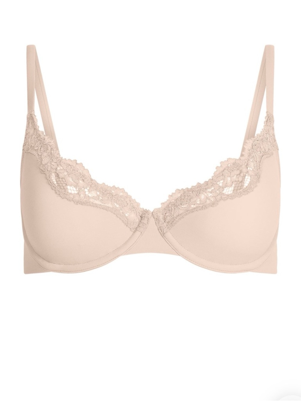 SKIMS Fits Everybody Lace Unlined Demi Bra in Primrose